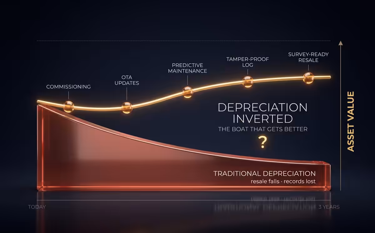 Depreciation inverted with the vessel log