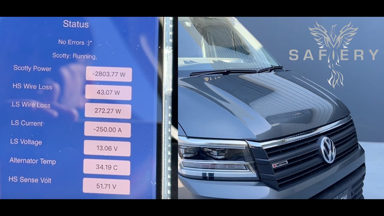 Super Smart Alternator in 2023 VW Crafter is tamed by Scotty AI with up to 3000W DC DC Charging