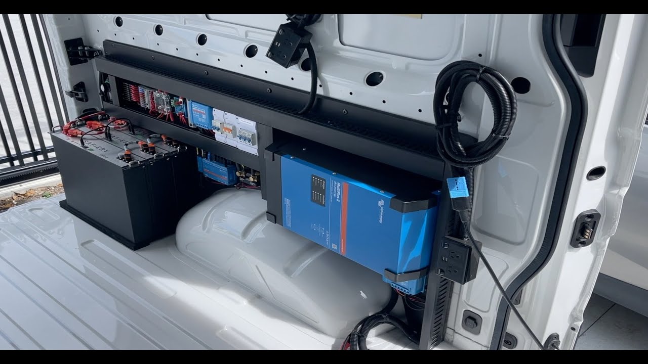 VW Crafter High Power Fit-out Along Wall Garage Scotty 1500 under Seat 600Ah Lithium 3000W Inverter