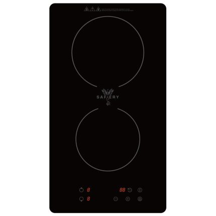 Dual Induction hob 1800W 1300W but limited to 2000W overall. 10A Plug. Schott Ceran crystal top.