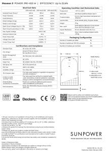 Sunpower 390-400W Solar Panels