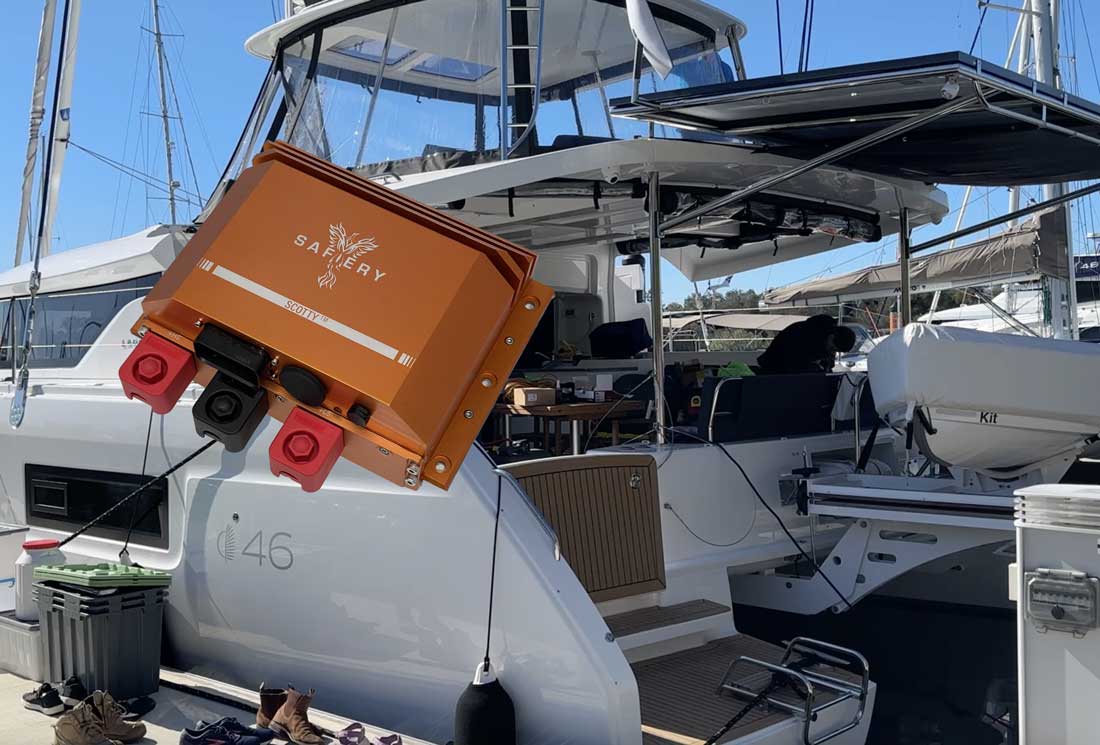 Scotty AI in NEW Lagoon 460 catamaran as power Overlay