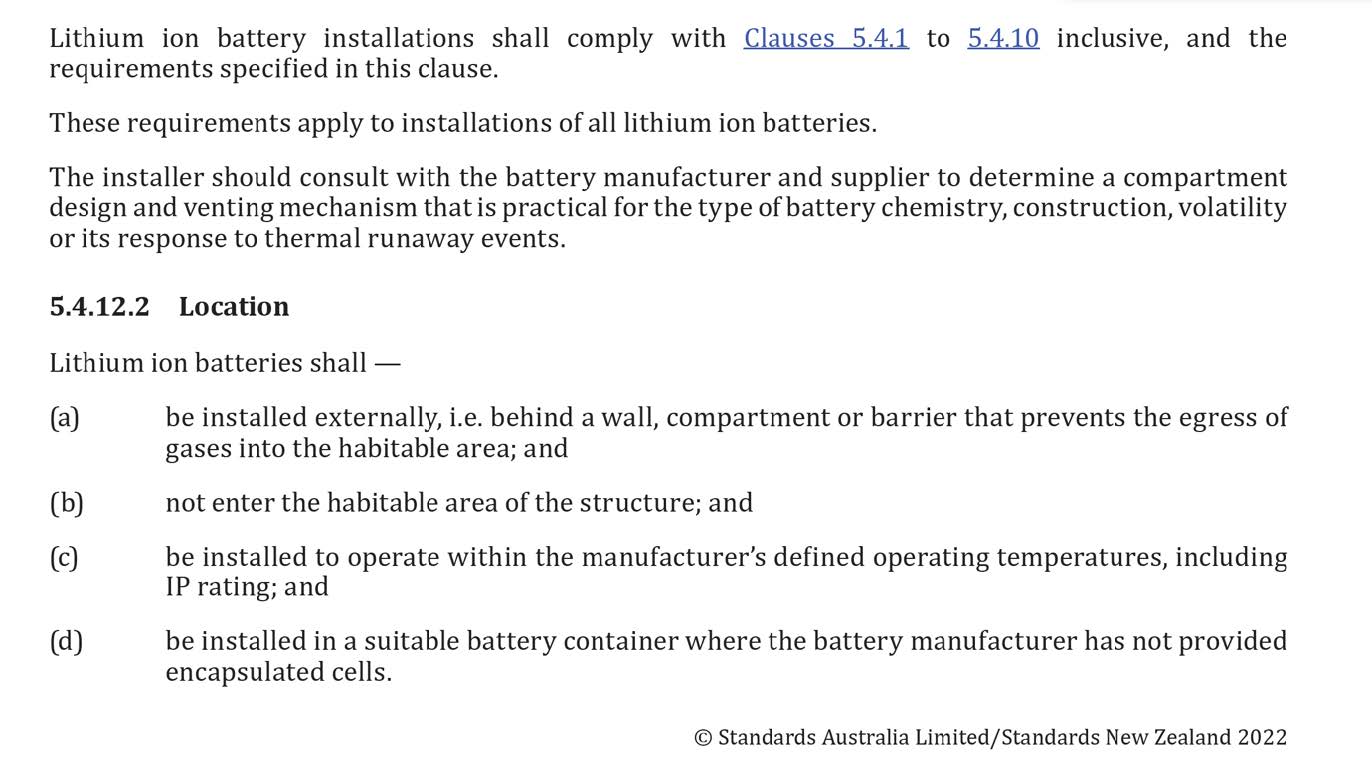 Rules on Lithium Batteries from 18 Nov 2023 to the Australian Standard