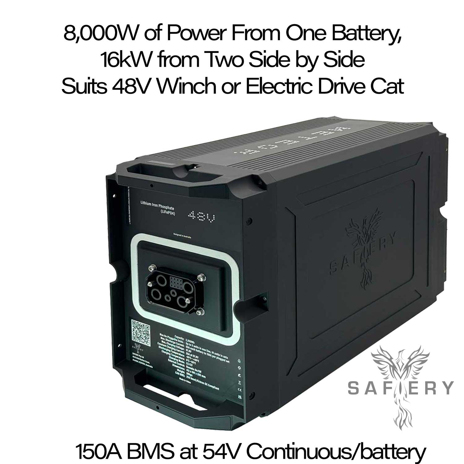 Can be Dual Voltage Battery with 8000W of 48V power 12-48V DC DC