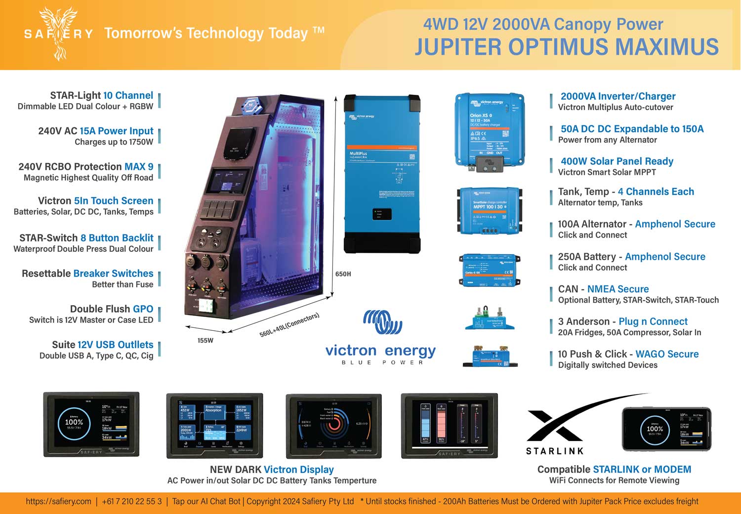 Jupiter 4WD Canopy Power Pack DC DC Inverter Charger