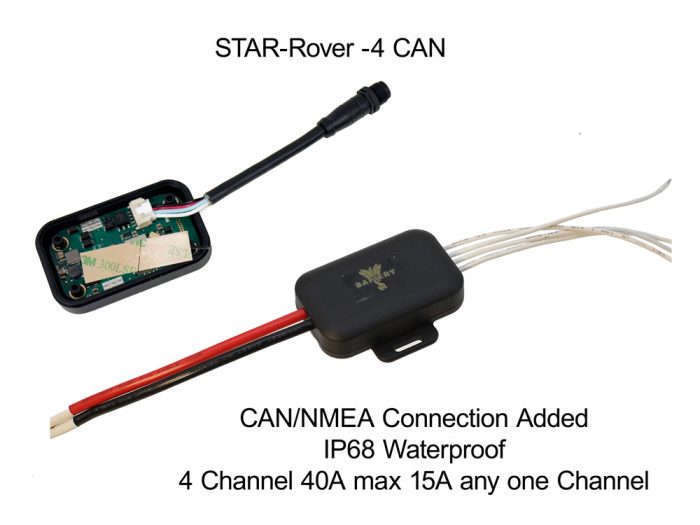 STAR-Rover-4 CAN has 4 Channels of 15A to Max 40A for all 4 Either +ve or -ve