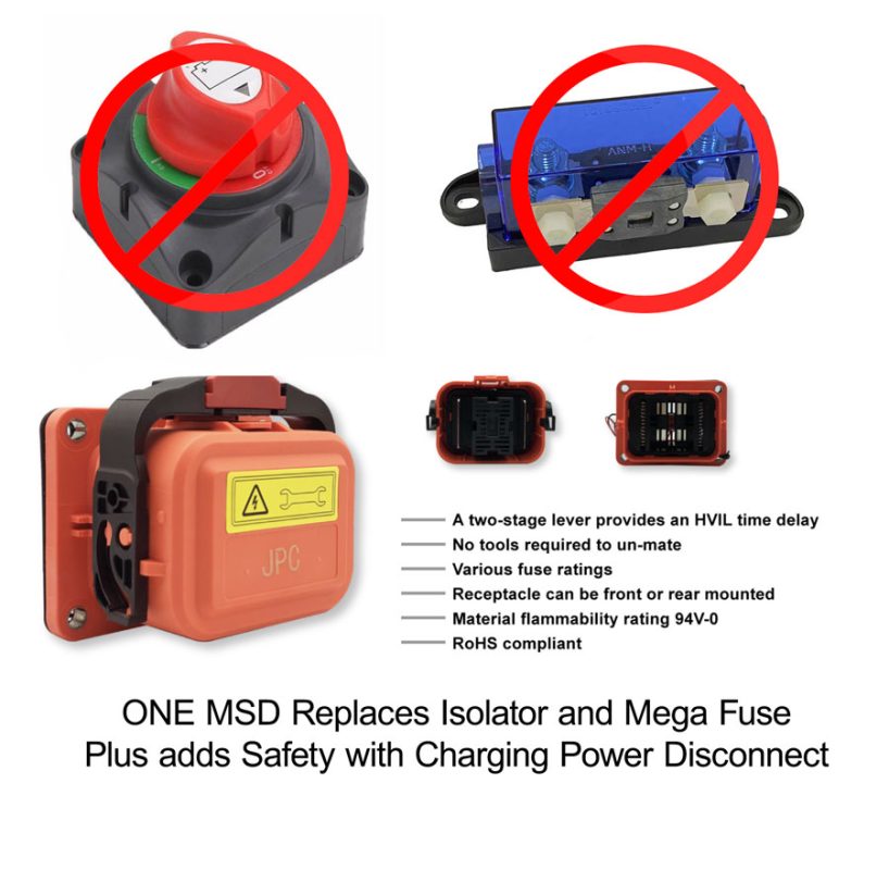 MSD replacing isolator and mega fuse plus adds safety of charging disconnect