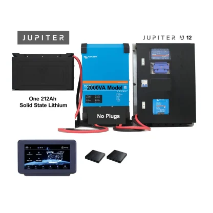 Jupiter A-12 Wall - 12V 2000W 212Ah Lithium STAR Digital 12 Out Switching Distribution 7in Touch Screen