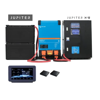 Jupiter C-12 Wall - 12V 3000W 425Ah Lithium STAR Digital 12 Out Switching Distribution 7in Touch Screen