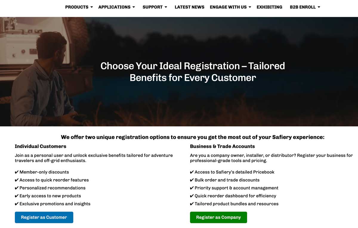 Registration of Company at Safiery Website