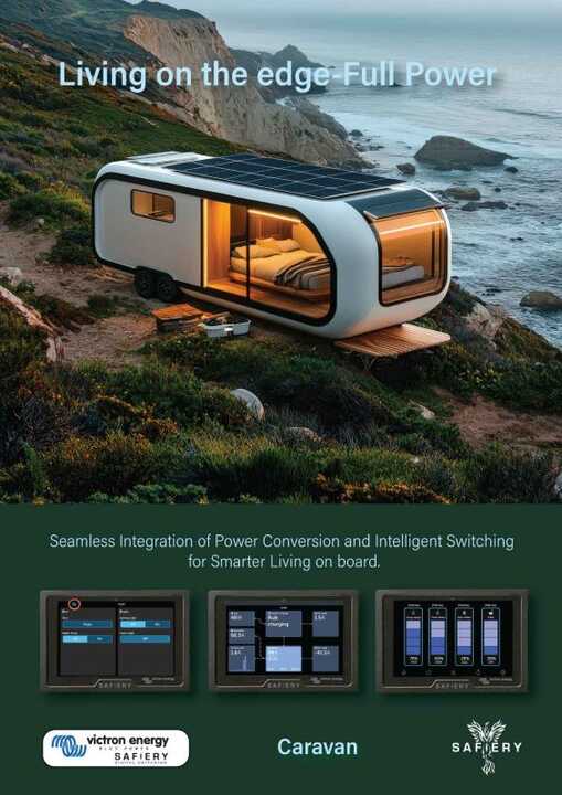 Power of One Screen CARAVAN Victron which now includes Safiery Digital Switching