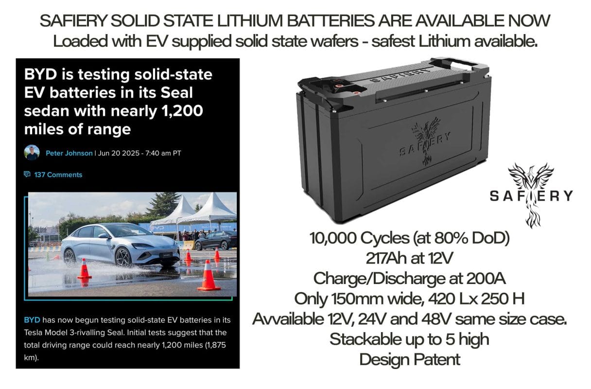 BYD testing solid state batteries, Safiery has them available now