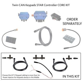 NMEA Core Kit Four Tees twin droppers 2 terminators Power Injection