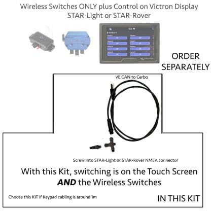 Wireless Switches AND Victron Touch Screen Kit S1 STARLight or STAR Rover
