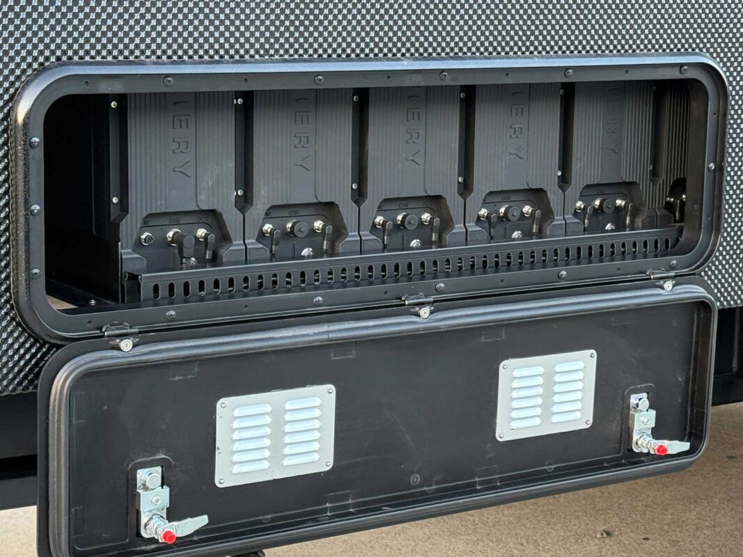 6 Solid State Lithium 48V 2788Wh each in side locker.