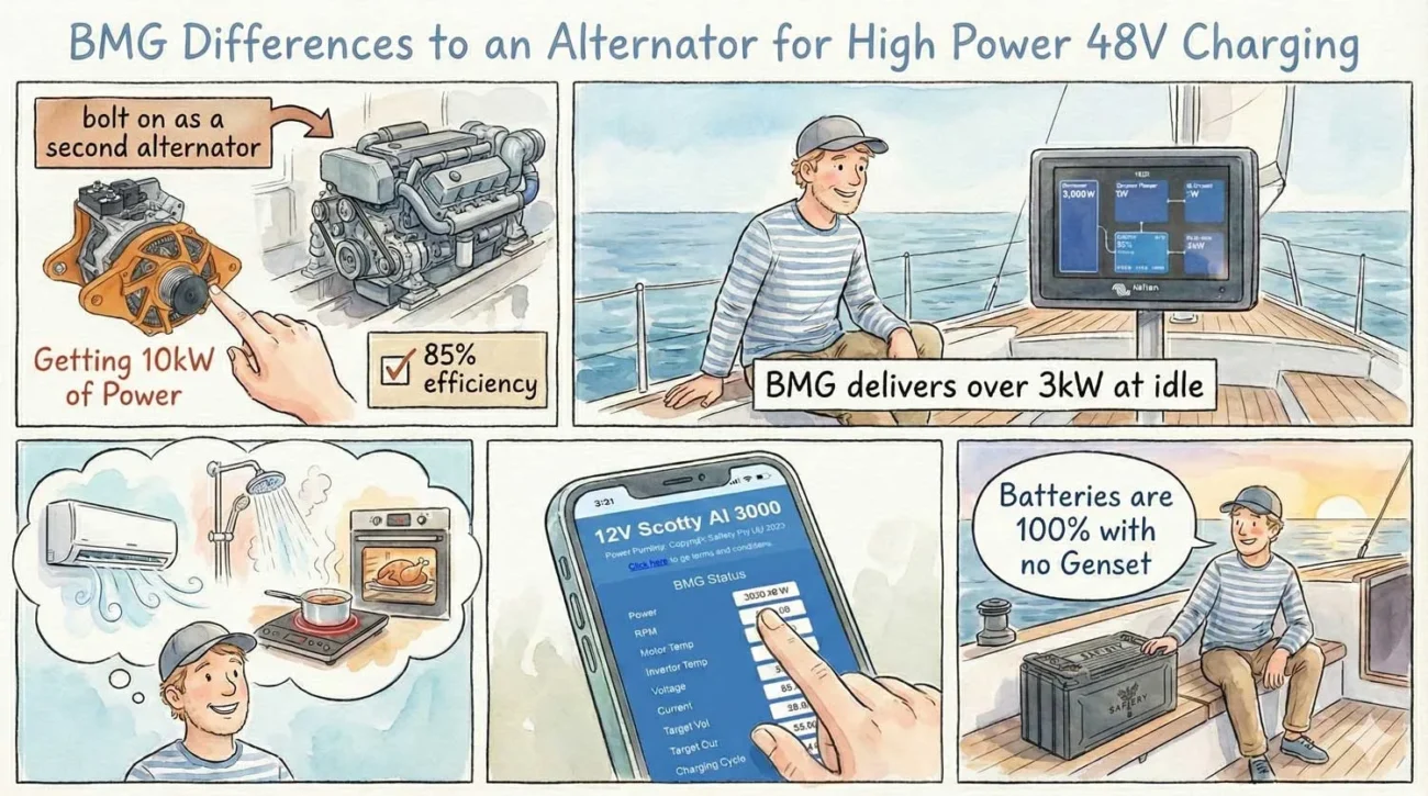 BMG Power charging marine lithium batteries