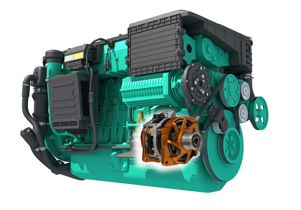 Marine Diesel Engine with BMG 10,000W charging 48V lithium battery