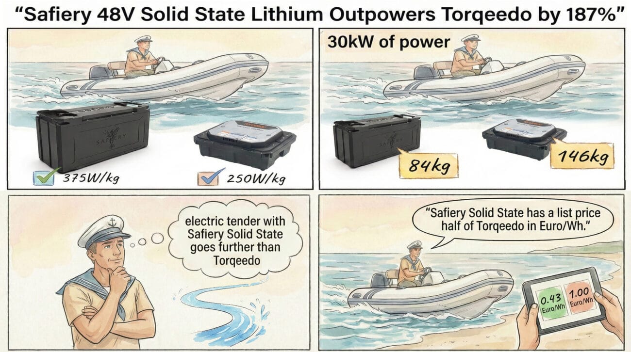 Safiery Solid State for Electric tenders outpowers torqueedo