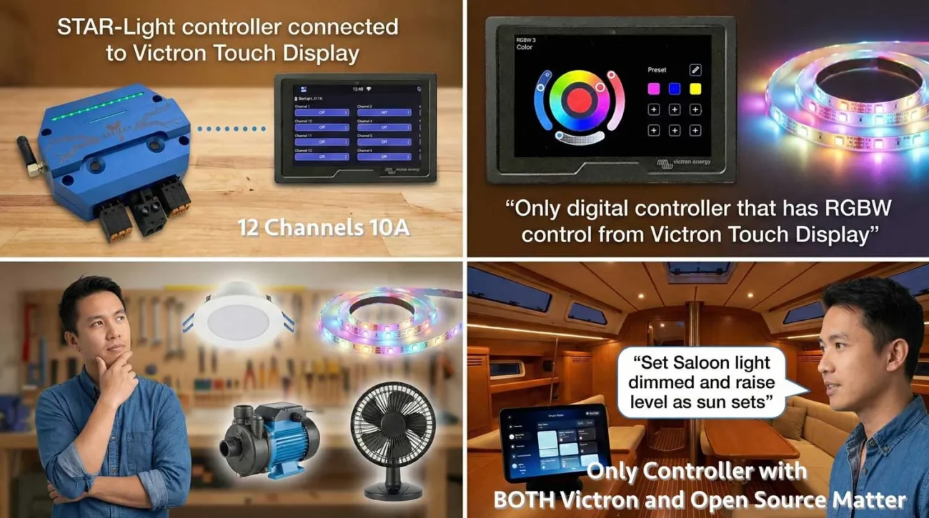 STAR Range includes full RGBW control from Victron Cerbo Touch Display