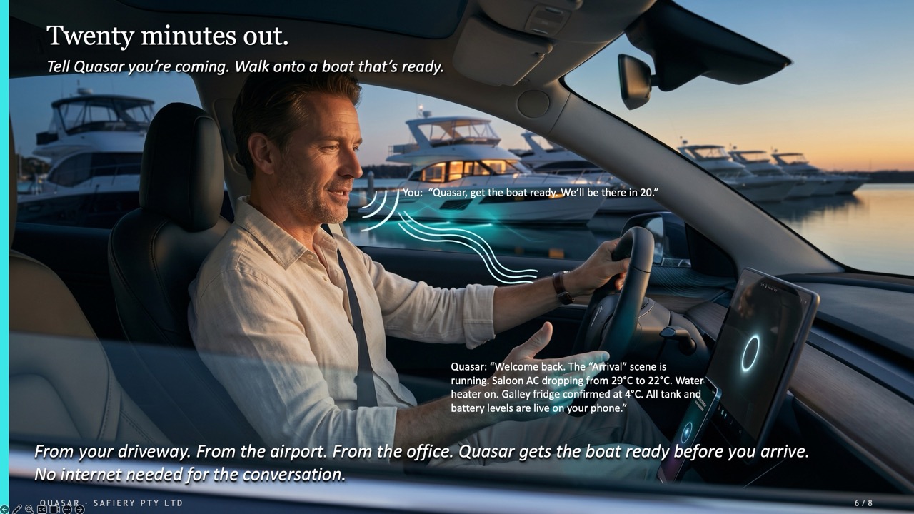 Quasar gets your boat ready from your car or office
