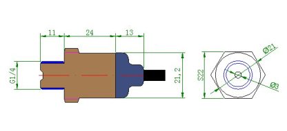 TANK LEVEL SENSOR COMPACT IP 65 (external Pressure) 2m lead