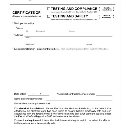 Certificate of Compliance Required for Van Compliance & Registration
