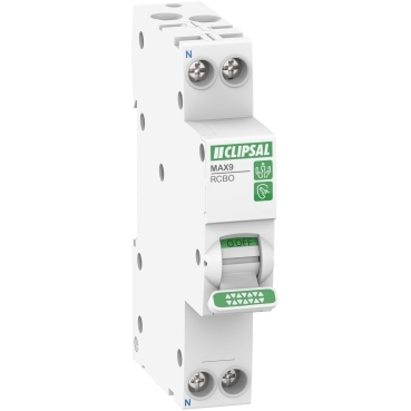 MAX9 Residual Current Breaker with Overcurrent Protection (RCBO) Double Pole, 16A, 30mA, C Curve
